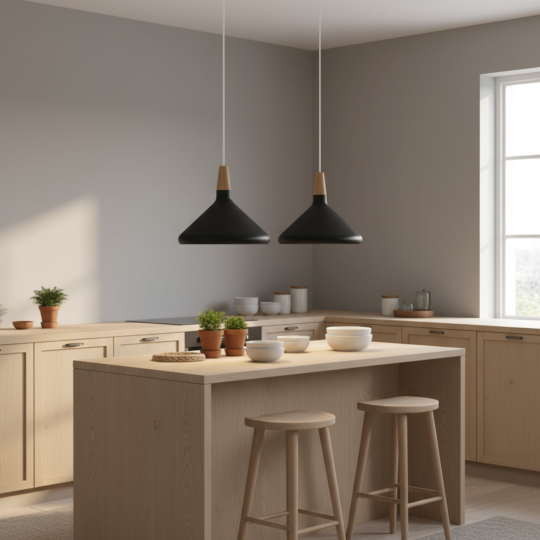 Pendant Light Modern Wooden Accent